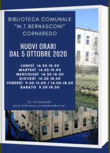 La biblioteca M.T.Bernasconi di Cornaredo cambia orari di apertura