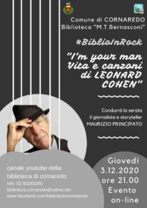 #BiblioInRock 2020: “I’M YOUR MAN. Vita e Canzoni di LEONARD COHEN”