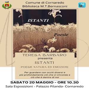 INCONTRO CON L’AUTORE: TERESA BARBARO PRESENTA “ISTANTI – POESIE”