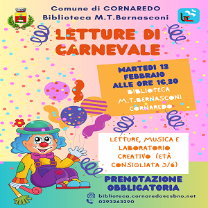 LETTURE DI CARNEVALE – racconti, musica e laboratorio creativo